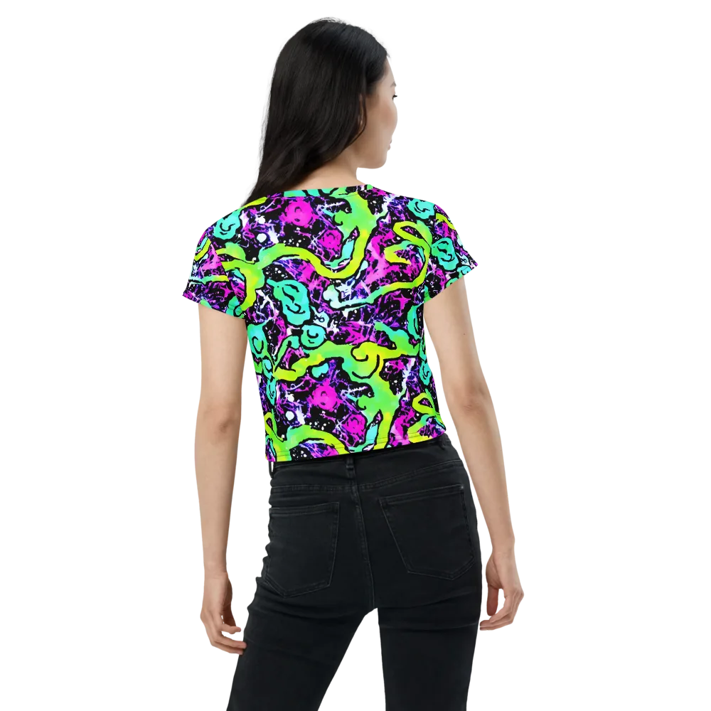 Psychedelic Stampede on Crop Tee — Back