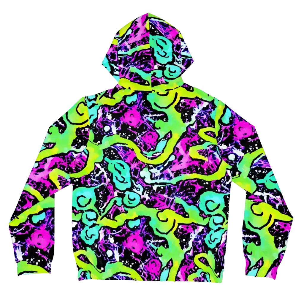 Psychedelic Stampede on Women's Full-Zip Hoodie — Back