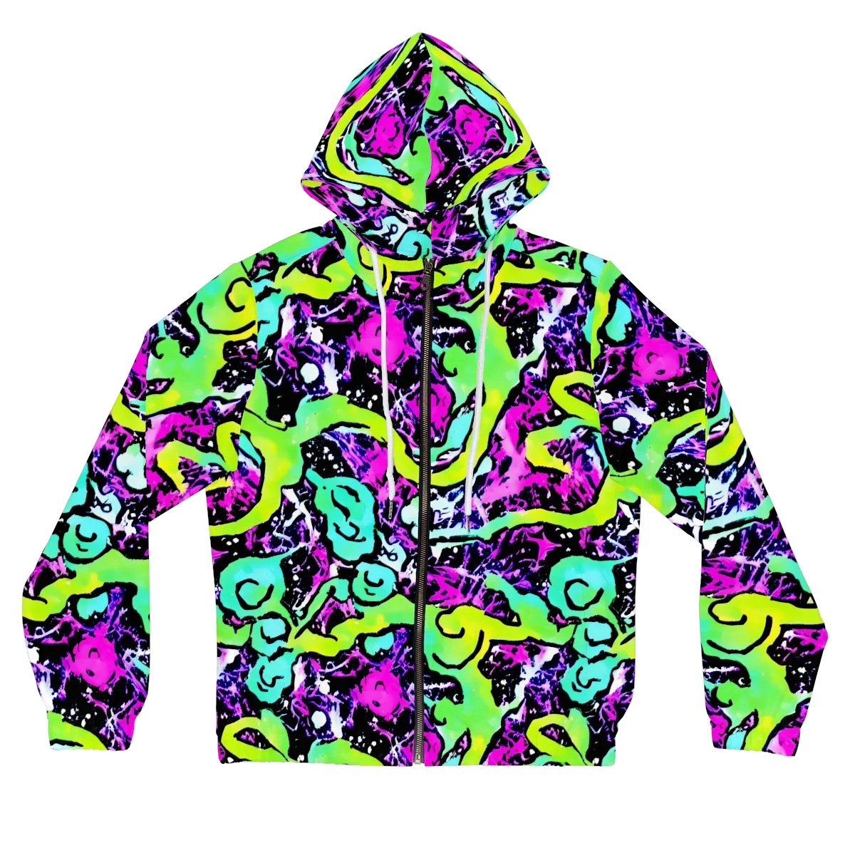 Psychedelic Stampede on Women's Full-Zip Hoodie — Front