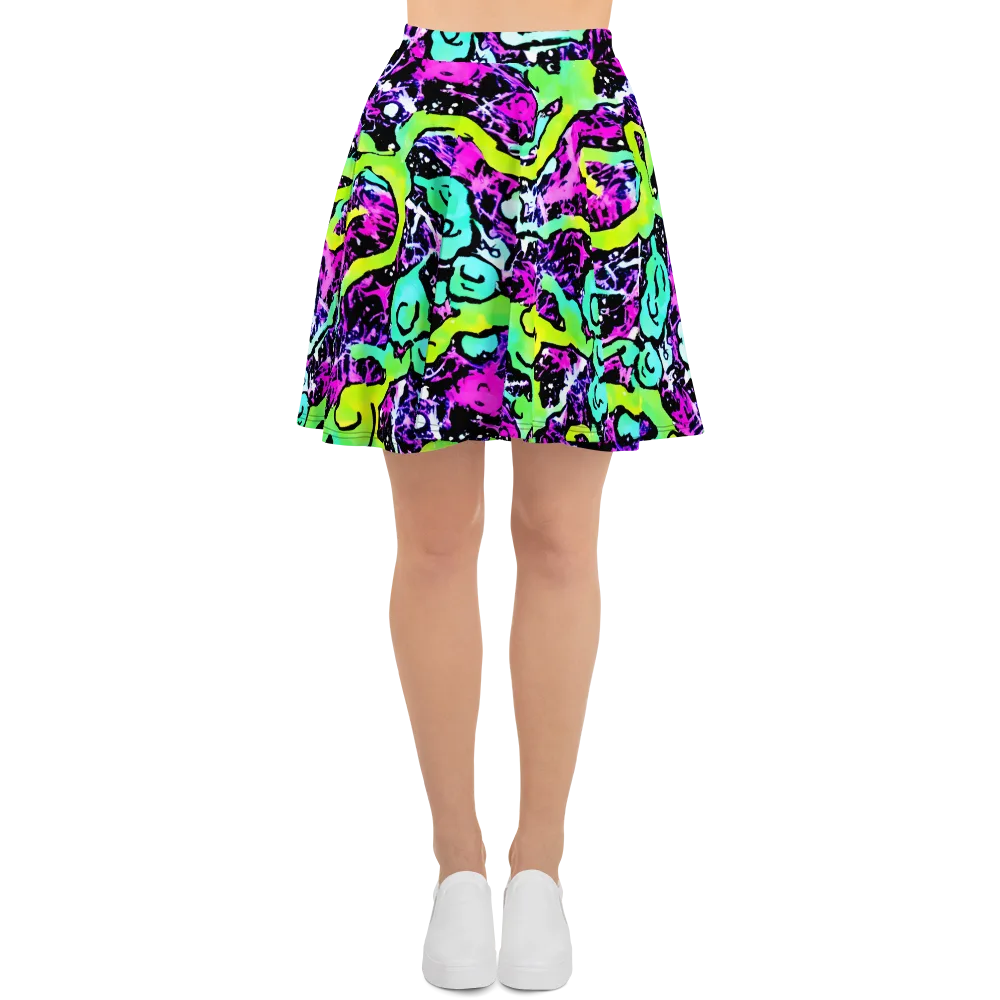 Psychedelic Stampede on Skater Skirt — Front