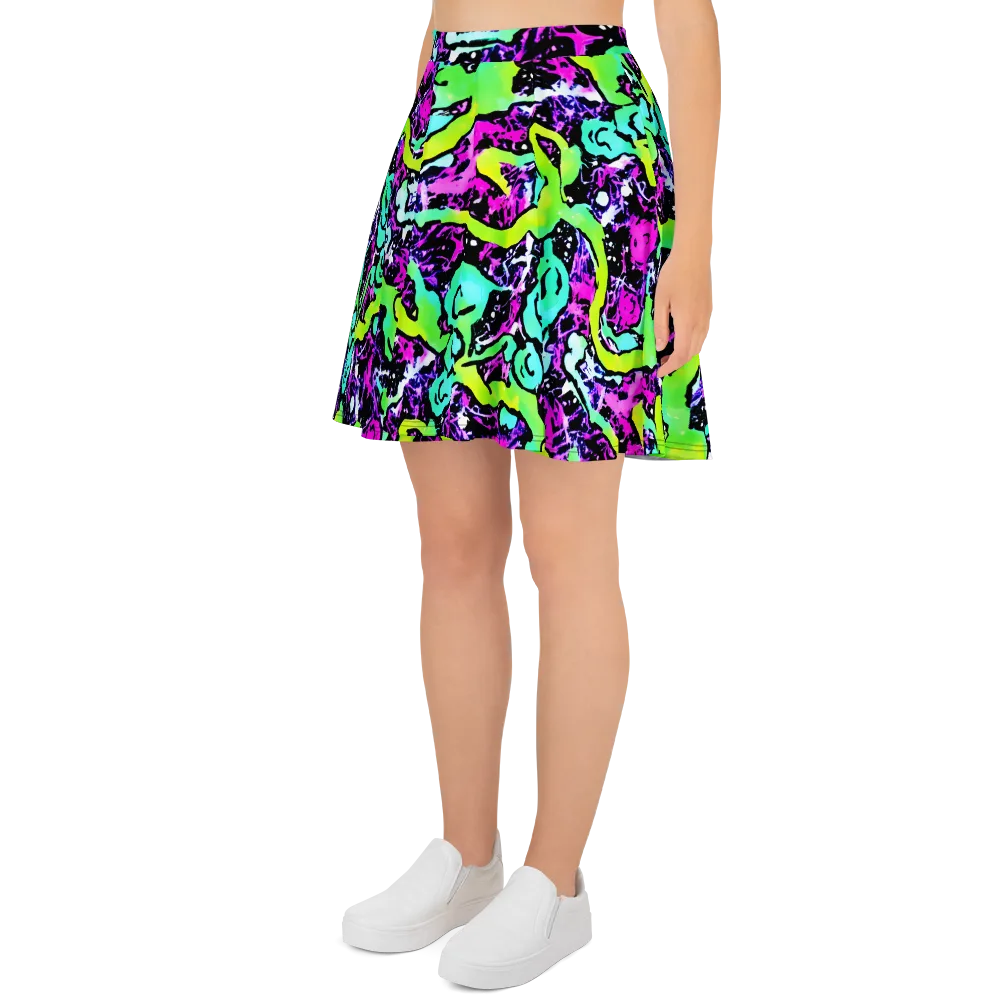 Psychedelic Stampede on Skater Skirt — Left