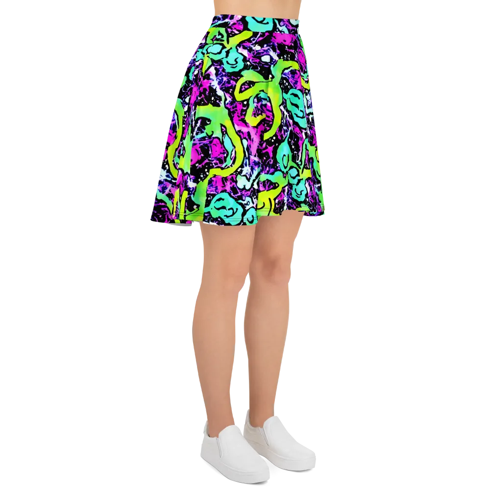 Psychedelic Stampede on Skater Skirt — Right