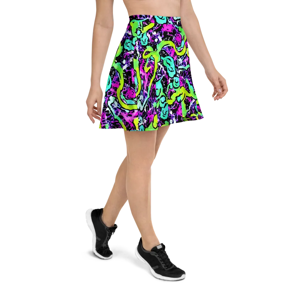 Psychedelic Stampede on Skater Skirt — Right
