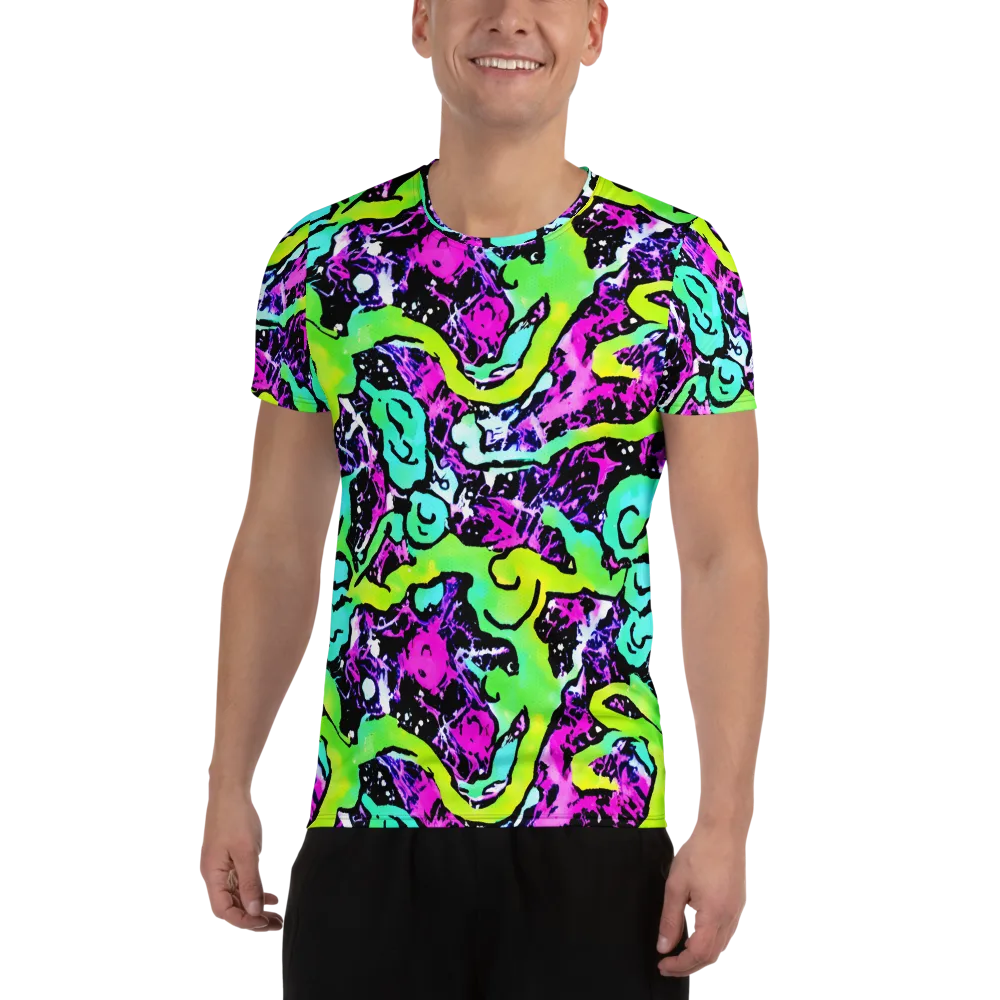 Psychedelic Stampede on Men's Athletic T-Shirt — Front