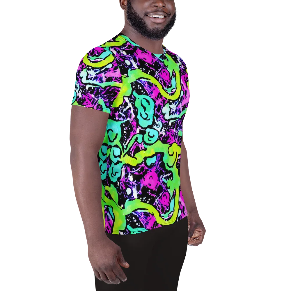 Psychedelic Stampede on Men's Athletic T-Shirt — Right
