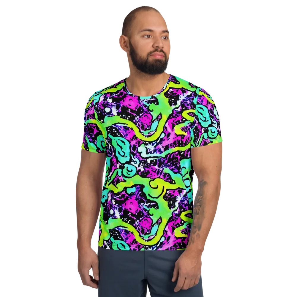 Psychedelic Stampede on Men's Athletic T-Shirt — Front