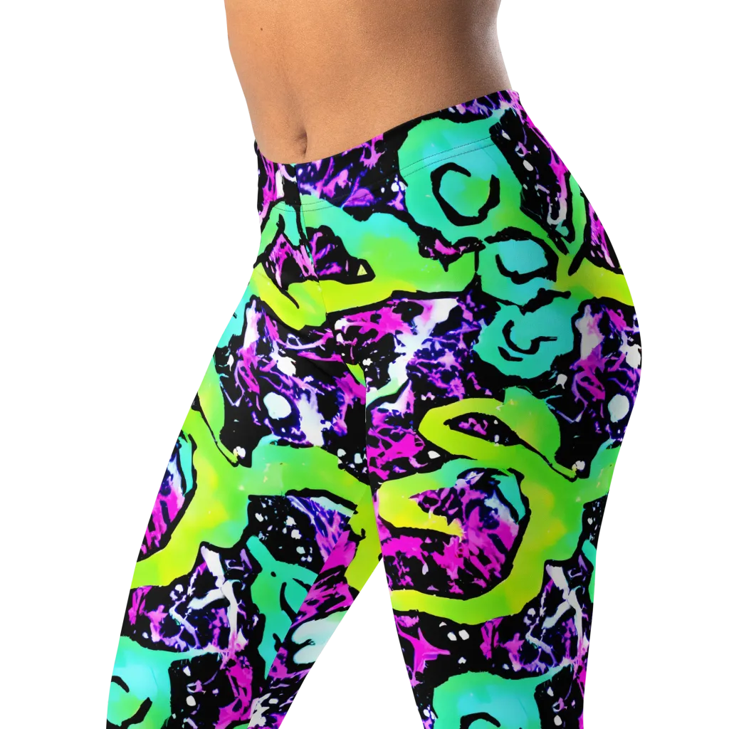 Psychedelic Stampede on Leggings — Left Front