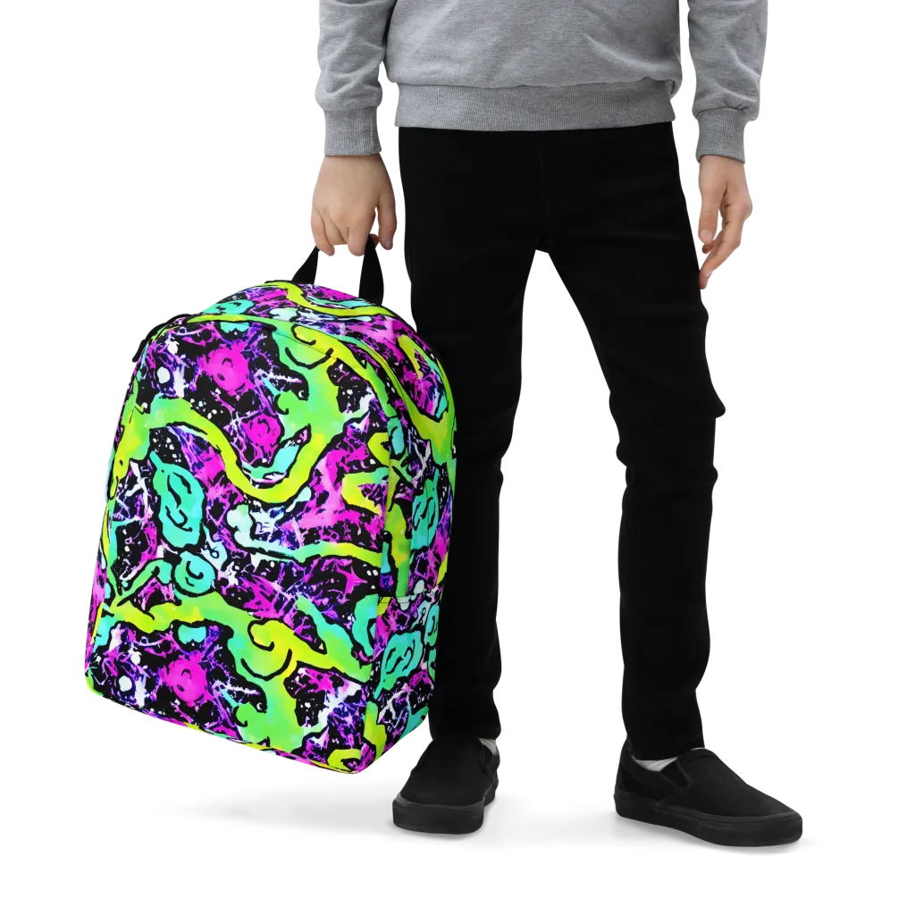 Psychedelic Stampede on Minimalist Backpack — Zoomed-in