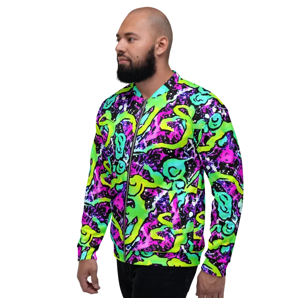Psychedelic Stampede on Bomber Jacket — Left