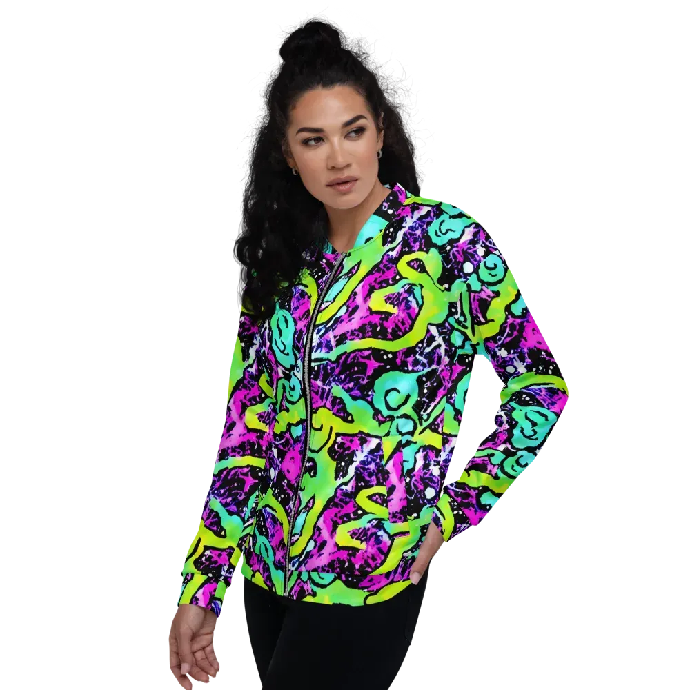 Psychedelic Stampede on Bomber Jacket — Left