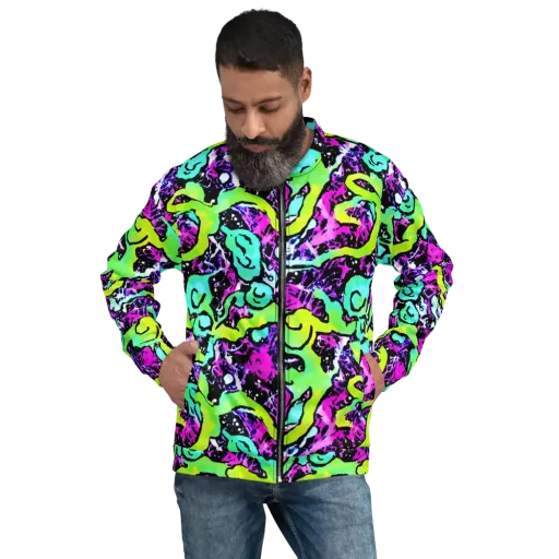 Psychedelic Stampede on a Bomber Jacket