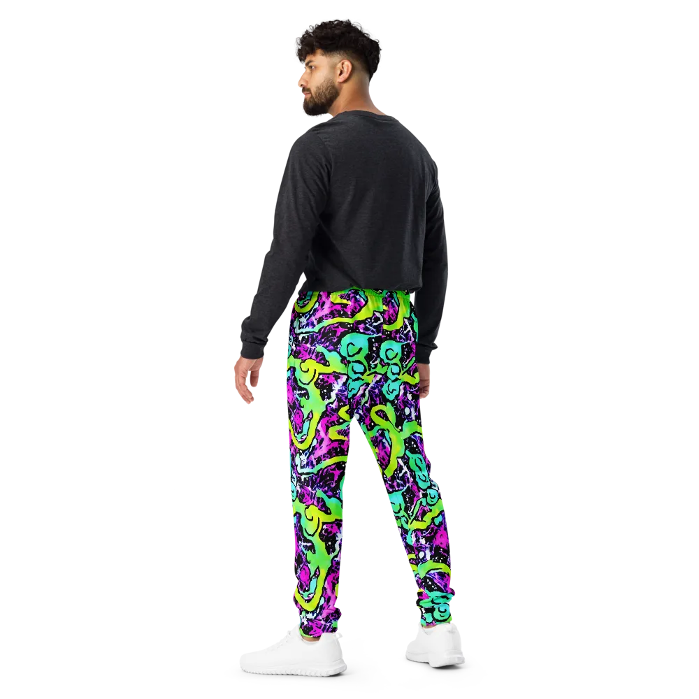 Psychedelic Stampede on Men's Joggers — Back