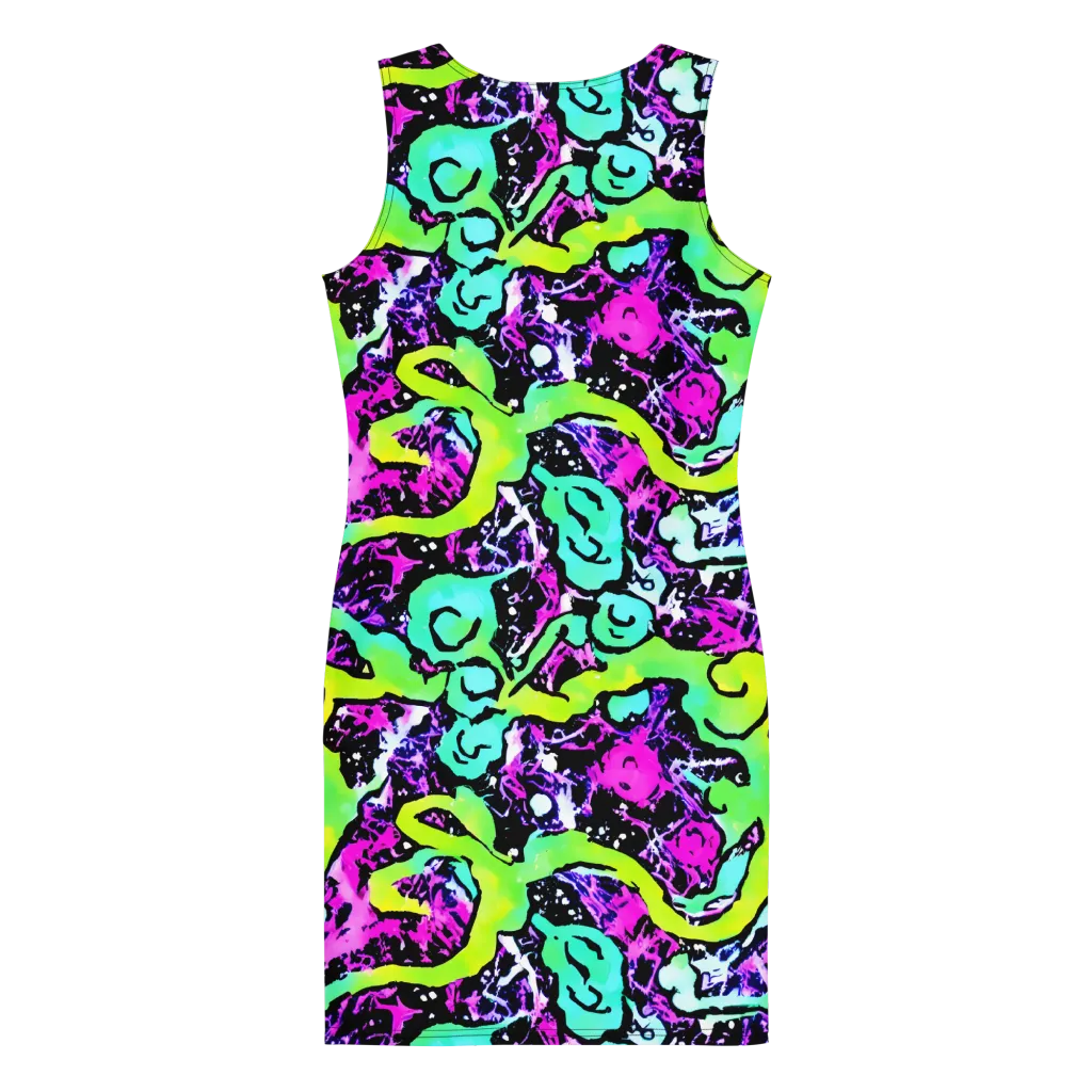 Psychedelic Stampede on Bodycon Dress — Back