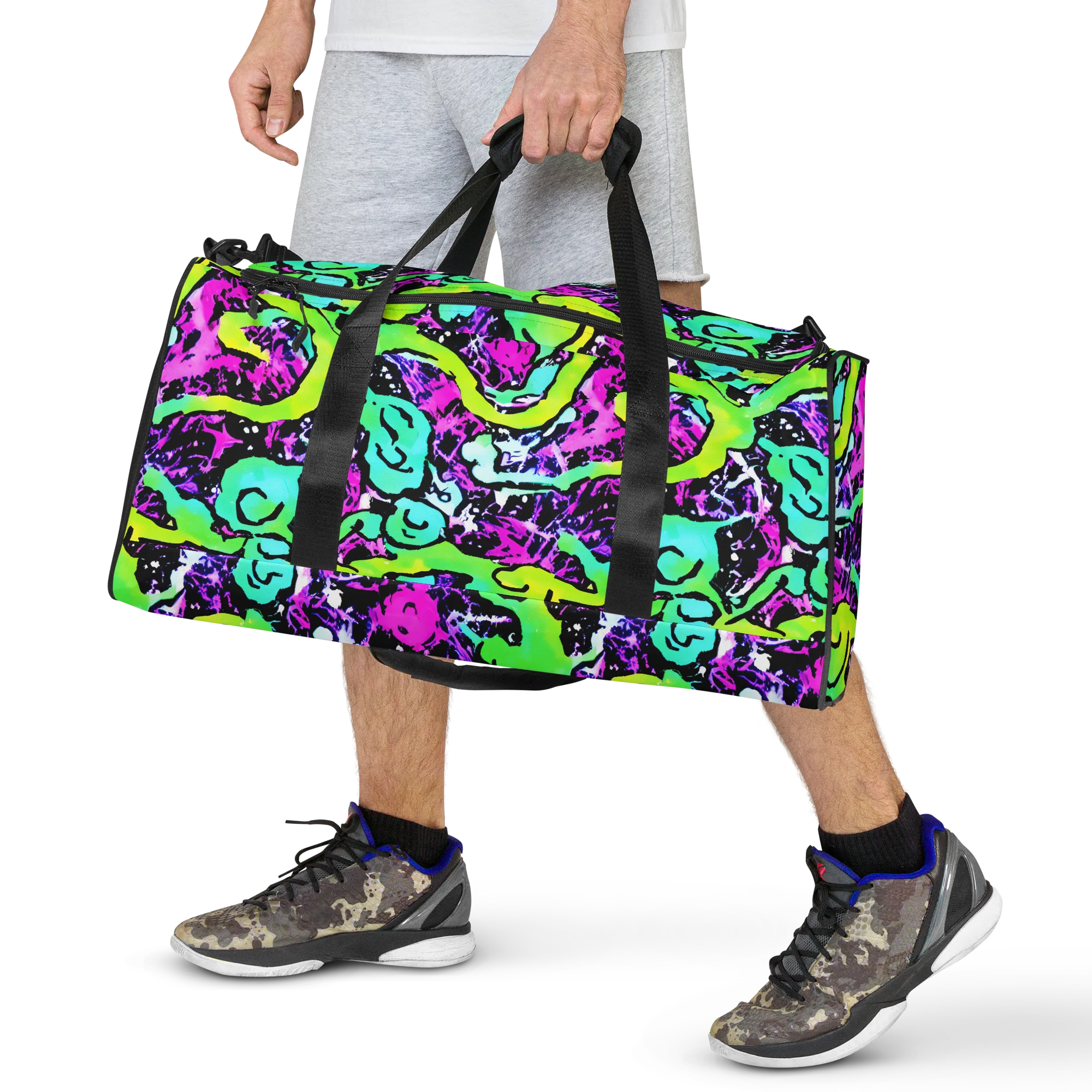 Psychedelic Stampede on Duffle Bag — Front