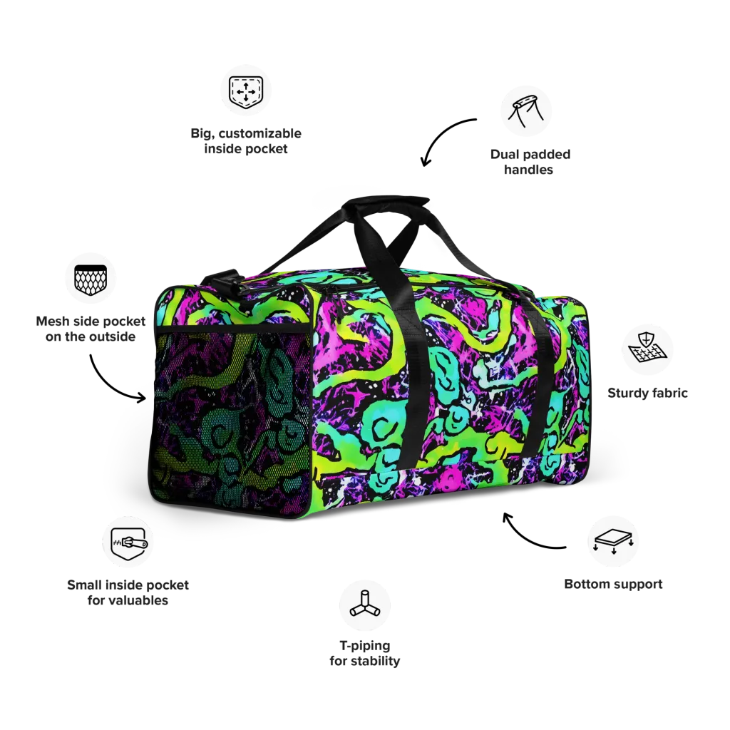 Psychedelic Stampede on Duffle Bag — Right Front