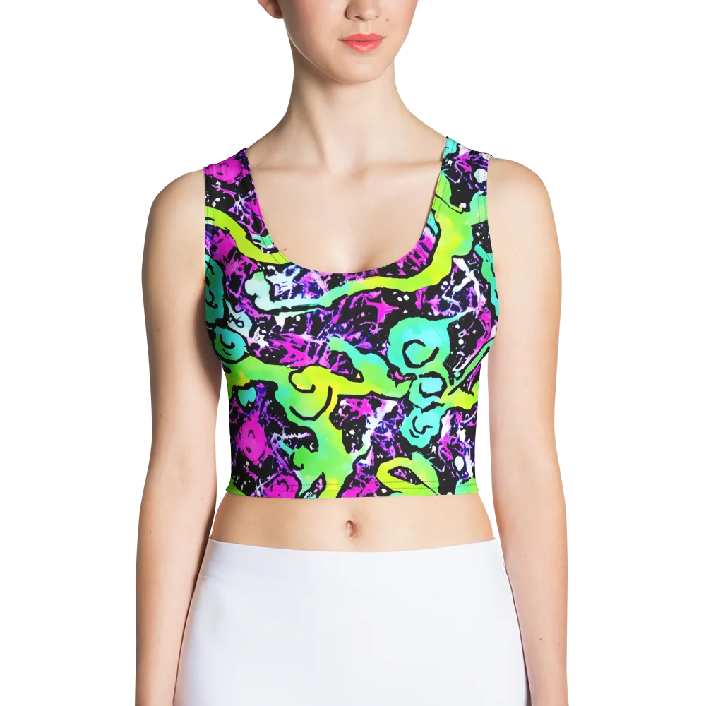 Psychedelic Stampede on Crop Top — Front