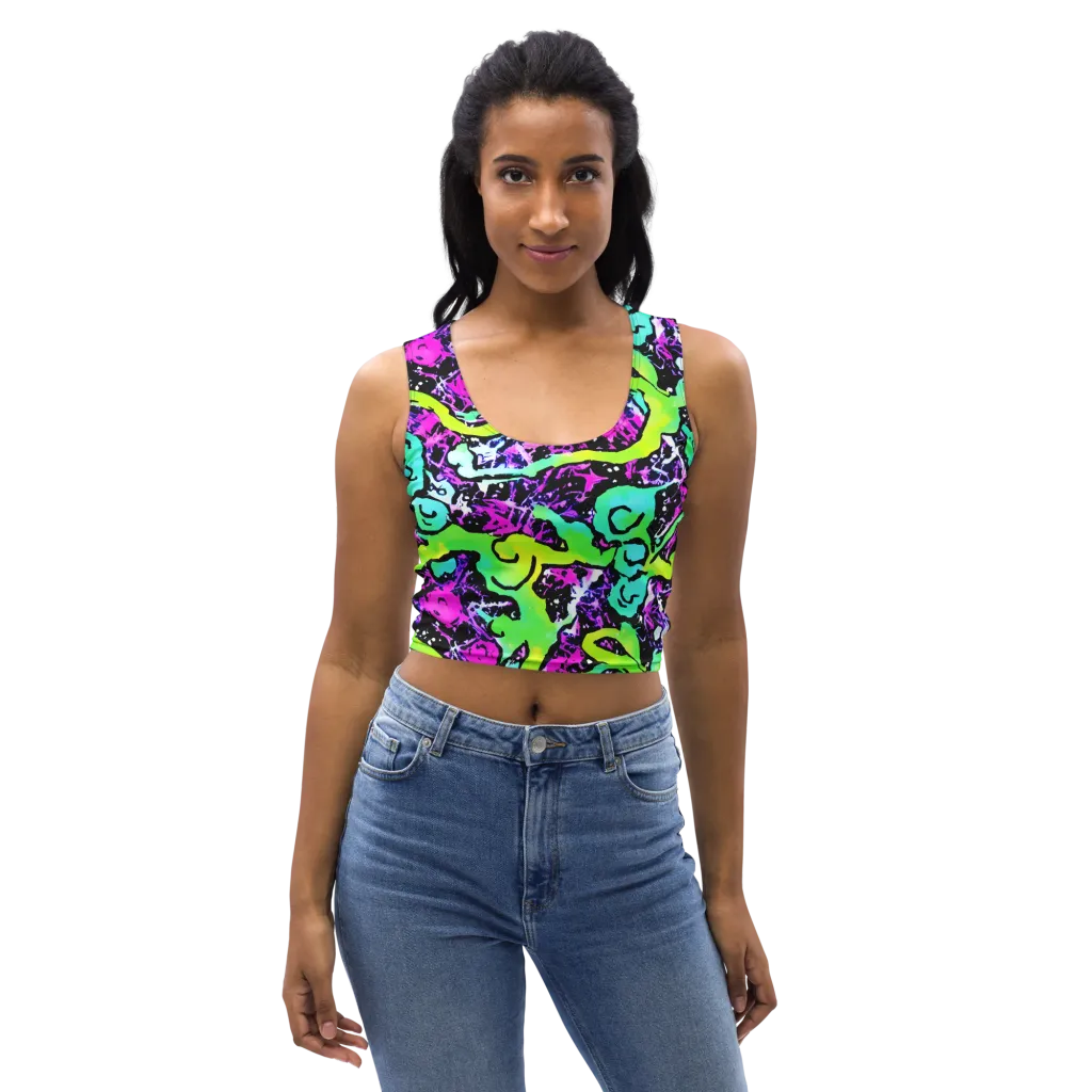Psychedelic Stampede on Crop Top — Front