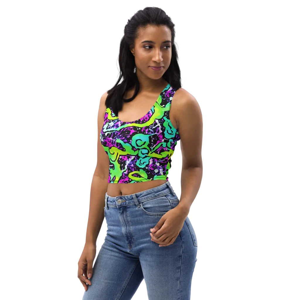 Psychedelic Stampede on Crop Top — Left Front