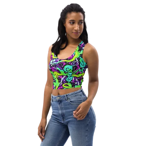 Psychedelic Stampede on a Crop Top