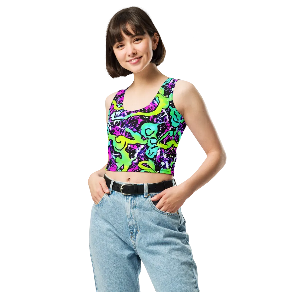 Psychedelic Stampede on Crop Top — Front