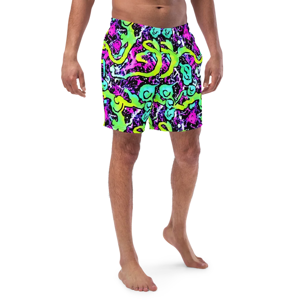 Psychedelic Stampede on Swim Trunks — Front