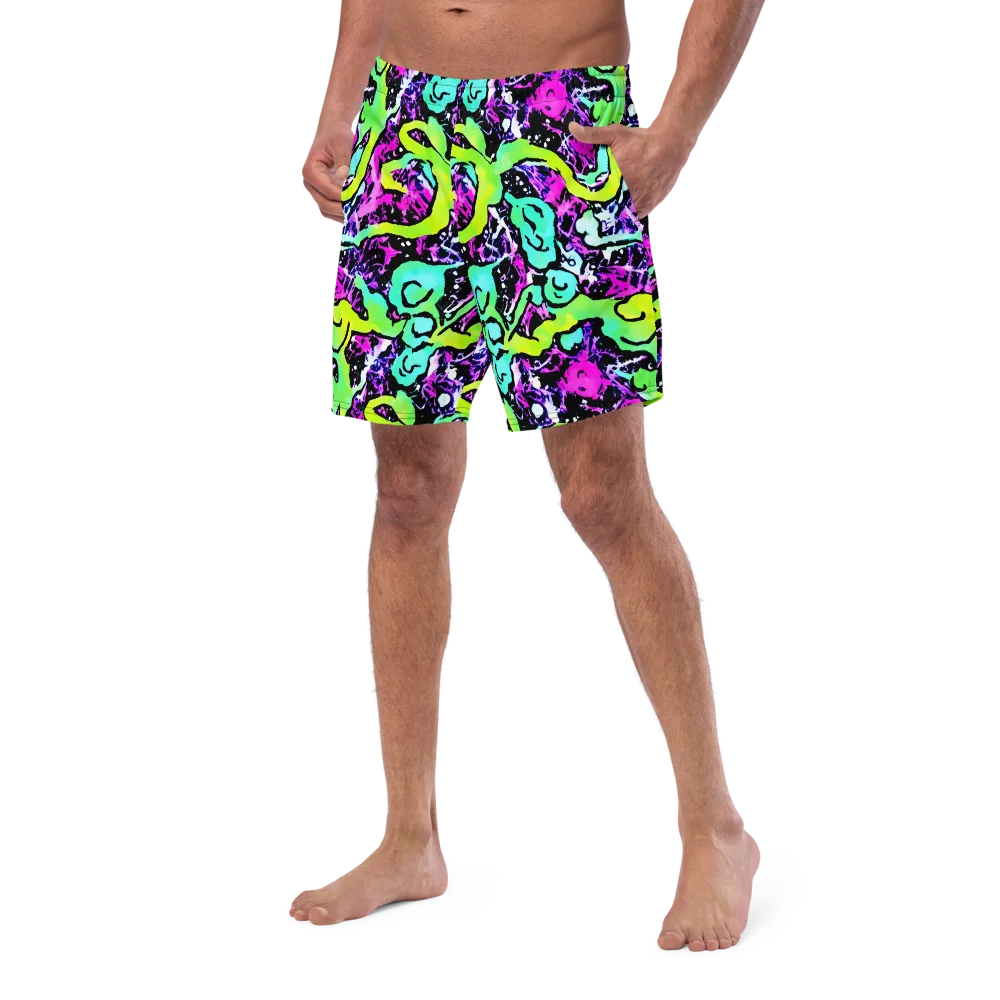 Psychedelic Stampede on Swim Trunks — Left Front