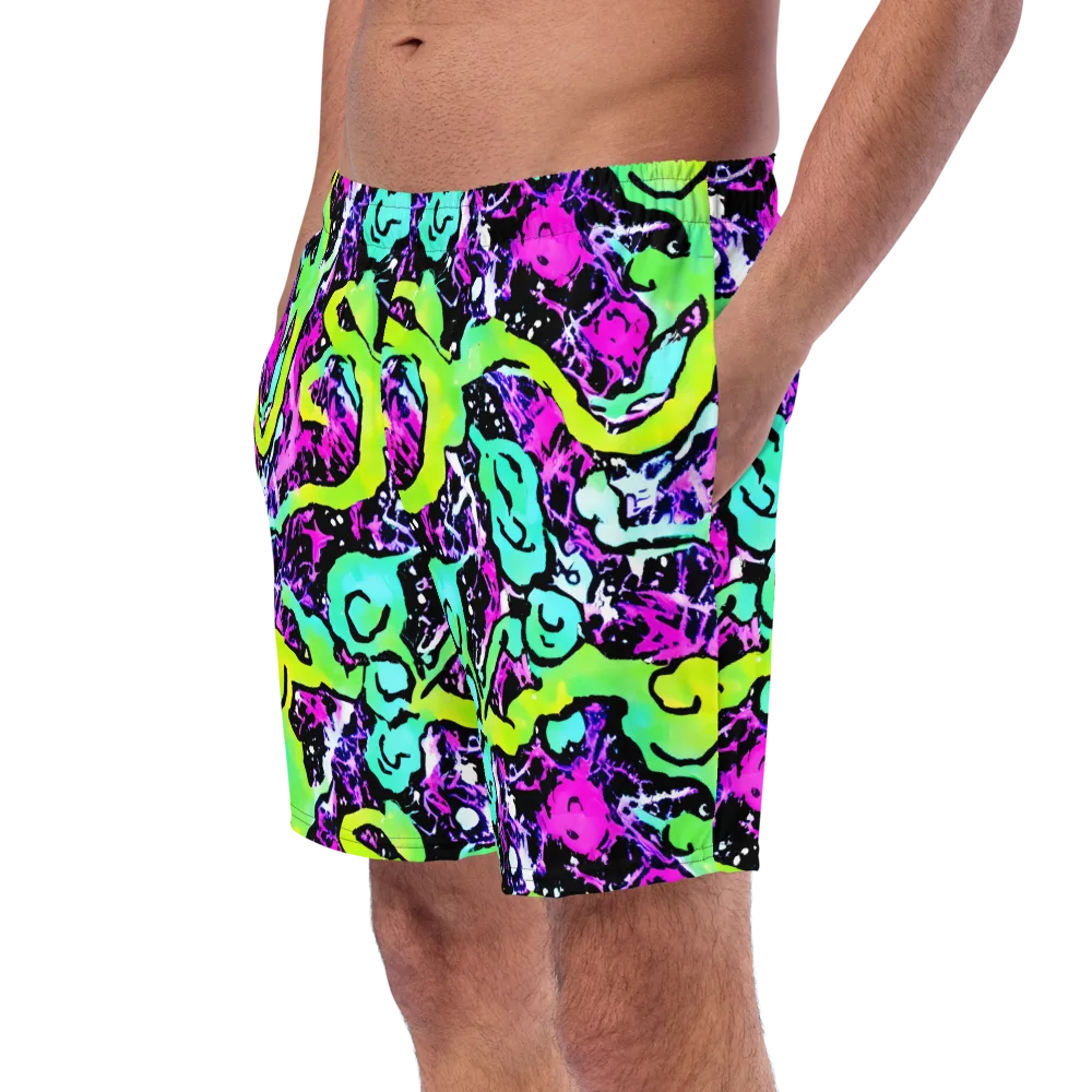 Psychedelic Stampede on Swim Trunks — Left Front