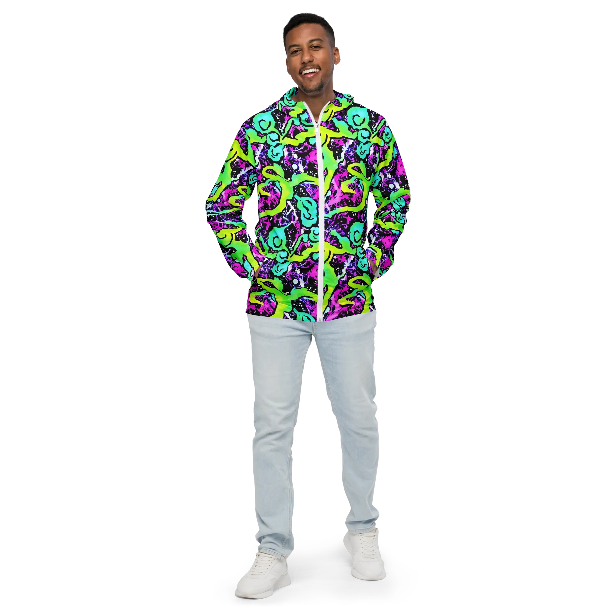 Psychedelic Stampede on Men's Windbreaker — Front