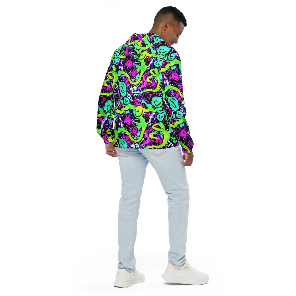 Psychedelic Stampede on Men's Windbreaker — Back