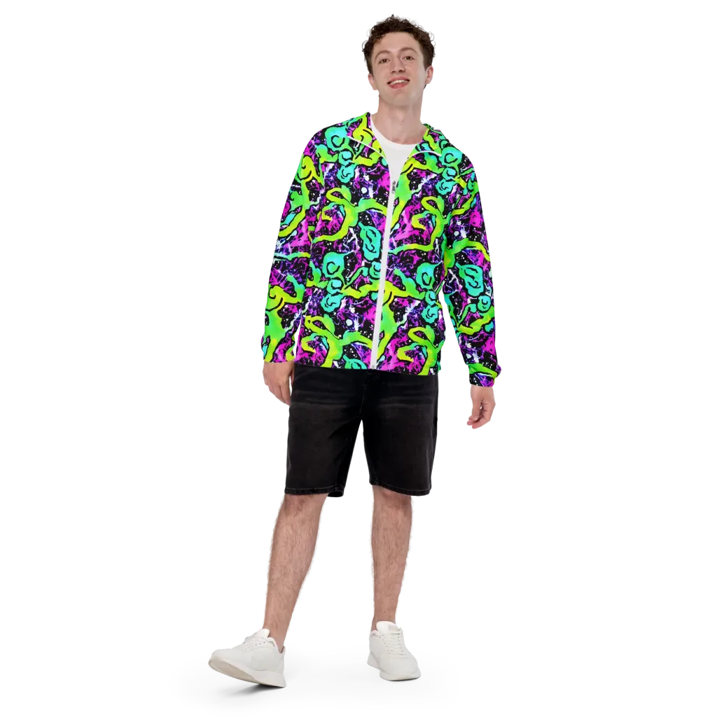 Psychedelic Stampede on Men's Windbreaker — Front