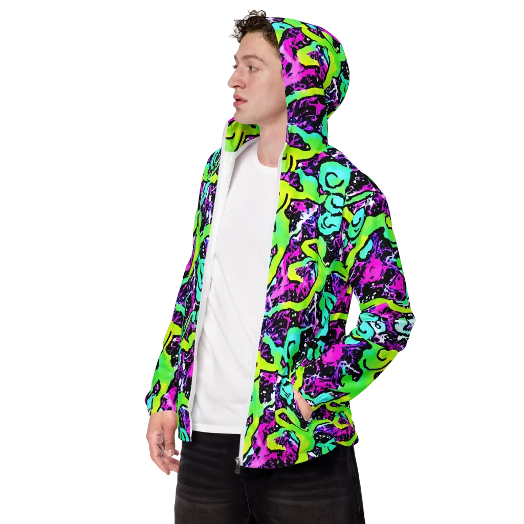 Psychedelic Stampede on Men's Windbreaker — Left Front