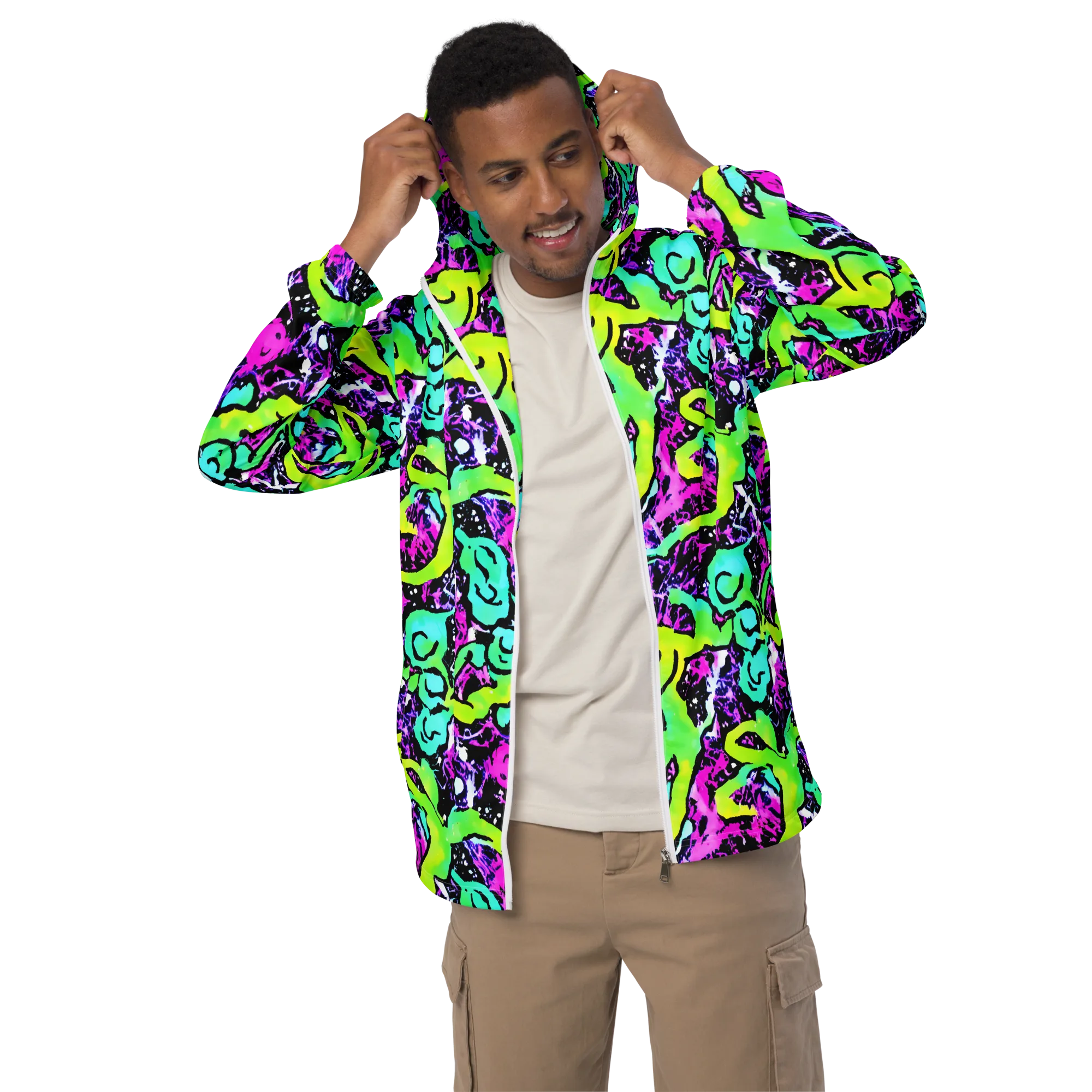 Psychedelic Stampede on Men's Windbreaker — Front