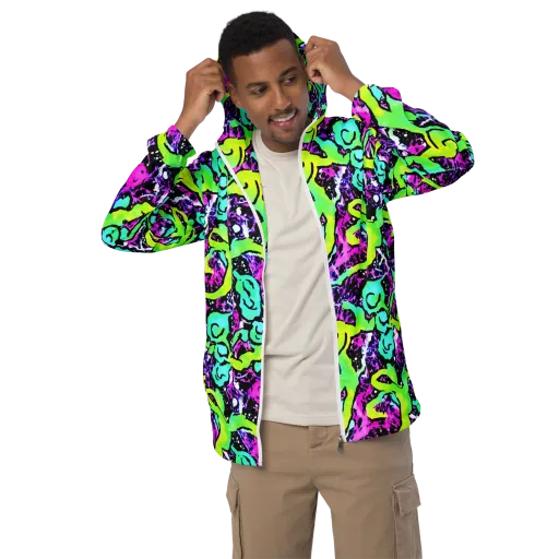 Psychedelic Stampede on a Men's Windbreaker