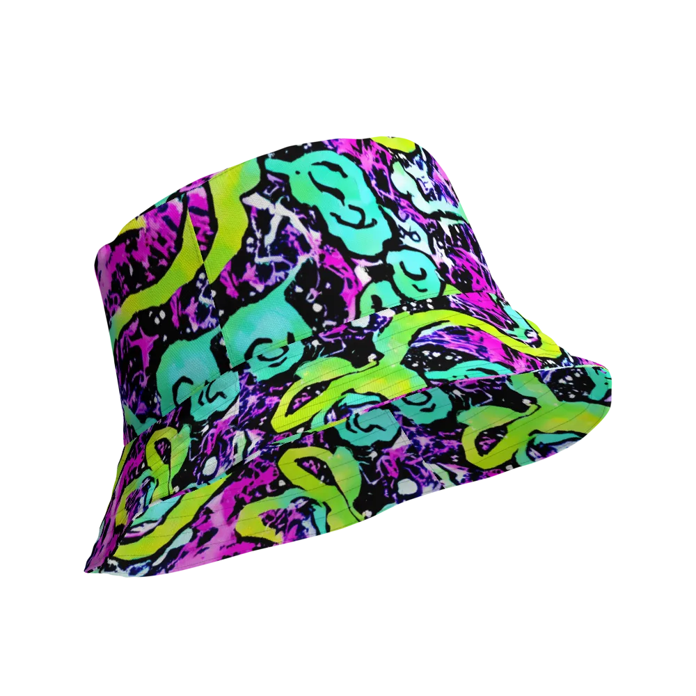 Psychedelic Stampede on Reversible Bucket Hat — Product details Outside