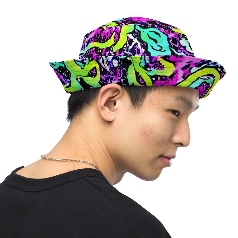 Psychedelic Stampede on Reversible Bucket Hat — Right Outside