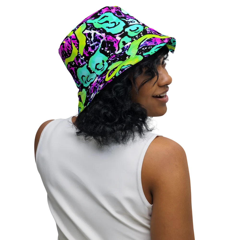 Psychedelic Stampede on Reversible Bucket Hat — Right Outside