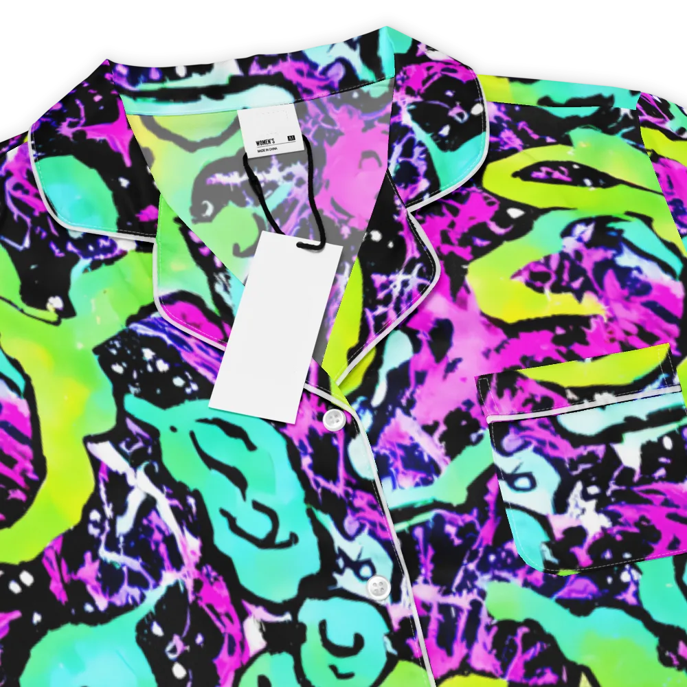 Psychedelic Stampede on Women's Short Sleeve Pajama Top — Product details