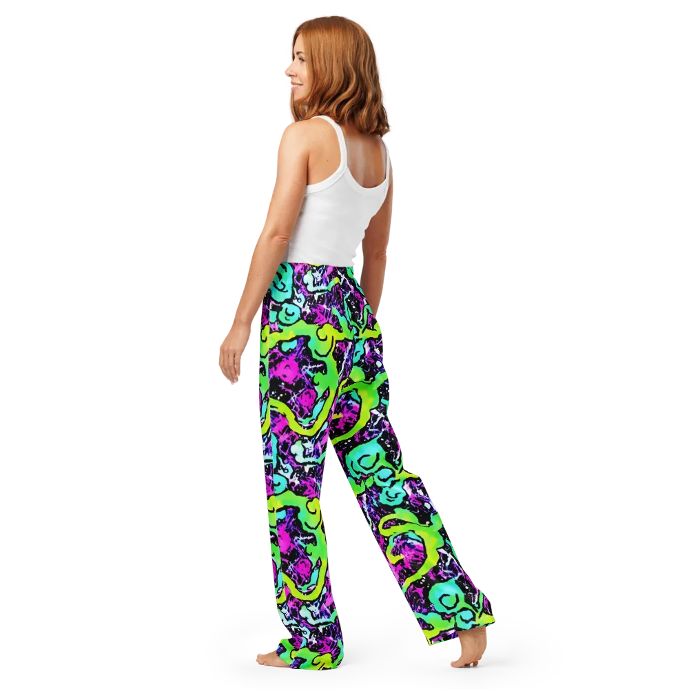 Psychedelic Stampede on Women's Pajama Pants — Back