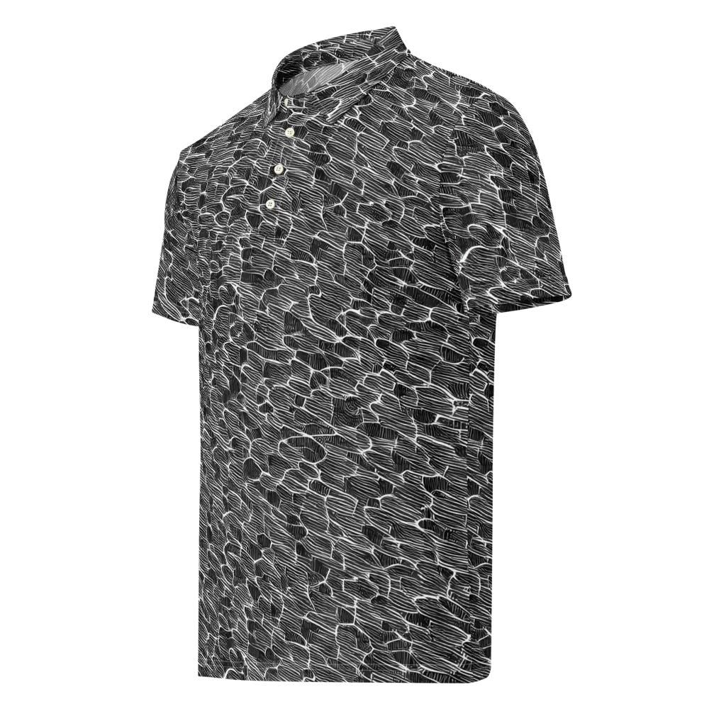 Noir Drift on Men's Slim Fit Polo Shirt — Left Front