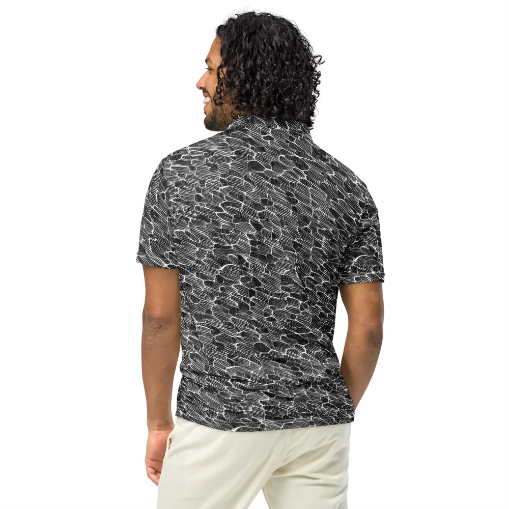 Noir Drift on Men's Slim Fit Polo Shirt — Back