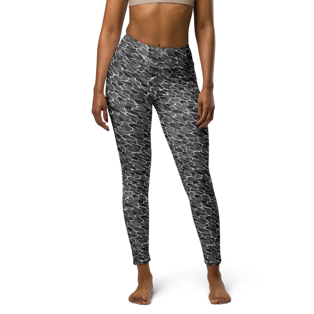 Noir Drift on Yoga Leggings — Front