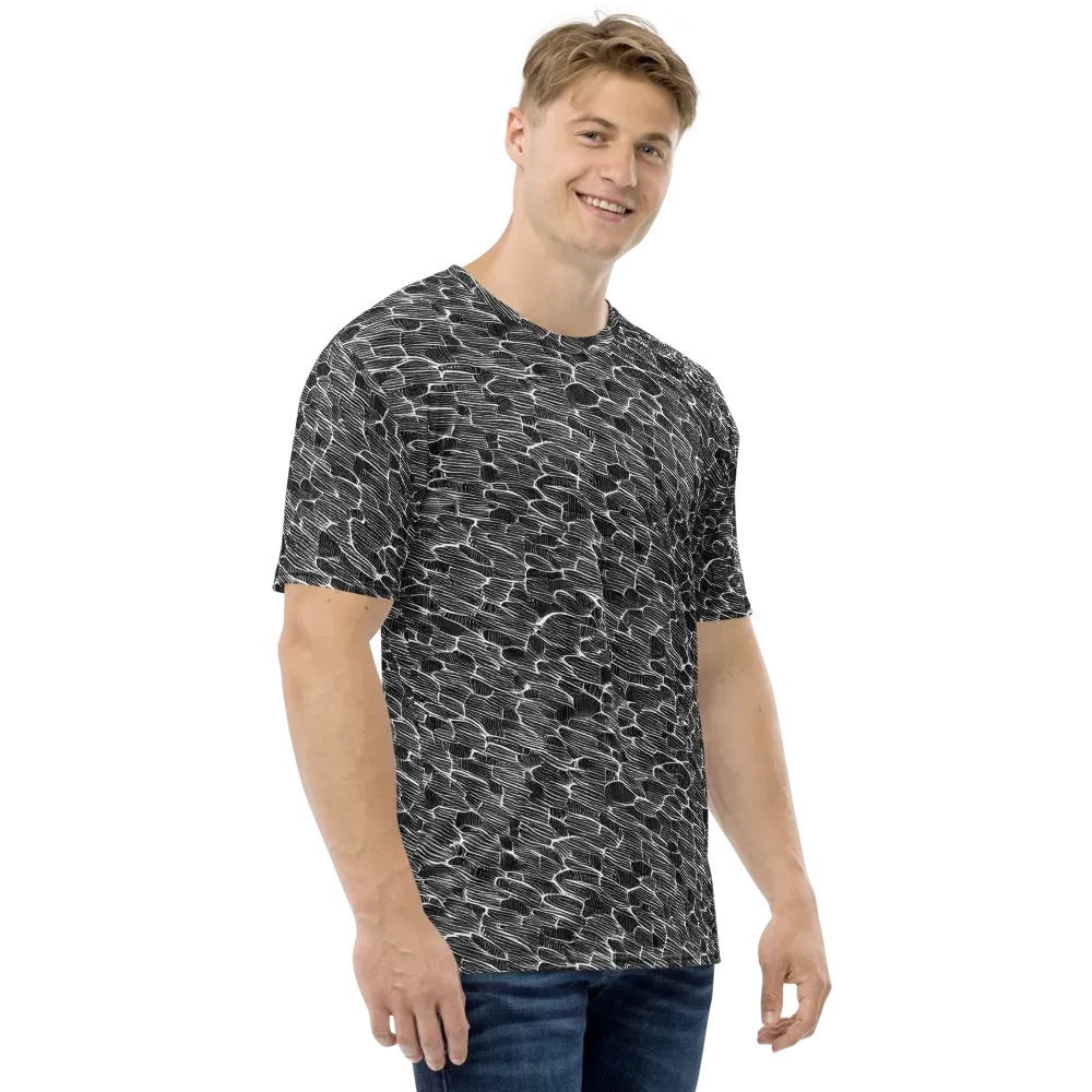 Noir Drift on Men's Crew Neck T-Shirt — Right