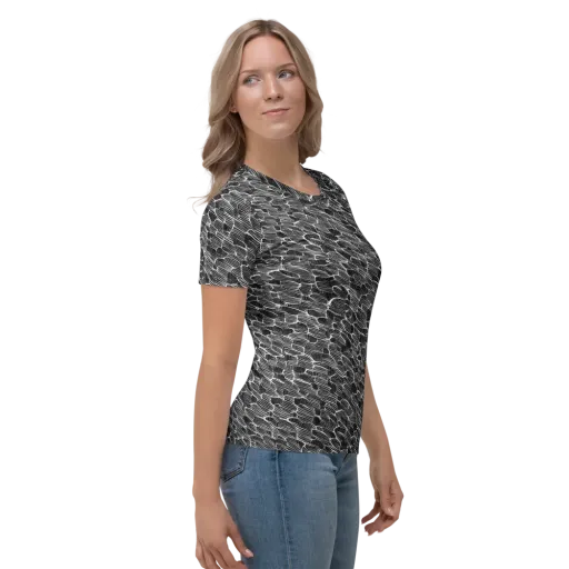 Noir Drift on a Women's Crew Neck T-Shirt