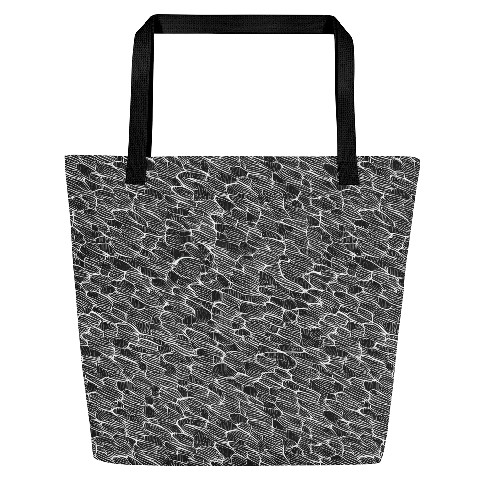 Noir Drift on Large Tote Bag W/ Pocket — Front