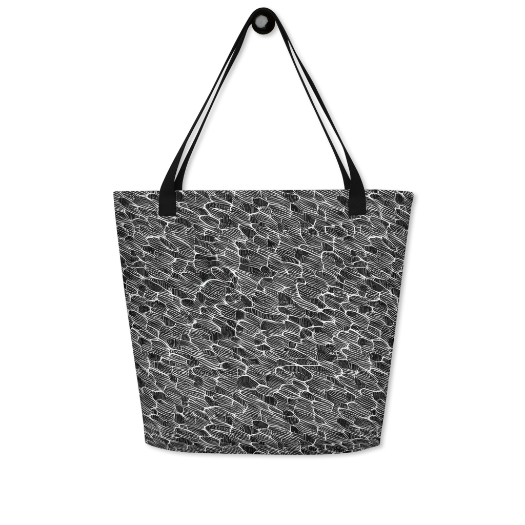 Noir Drift on Large Tote Bag W/ Pocket — Front