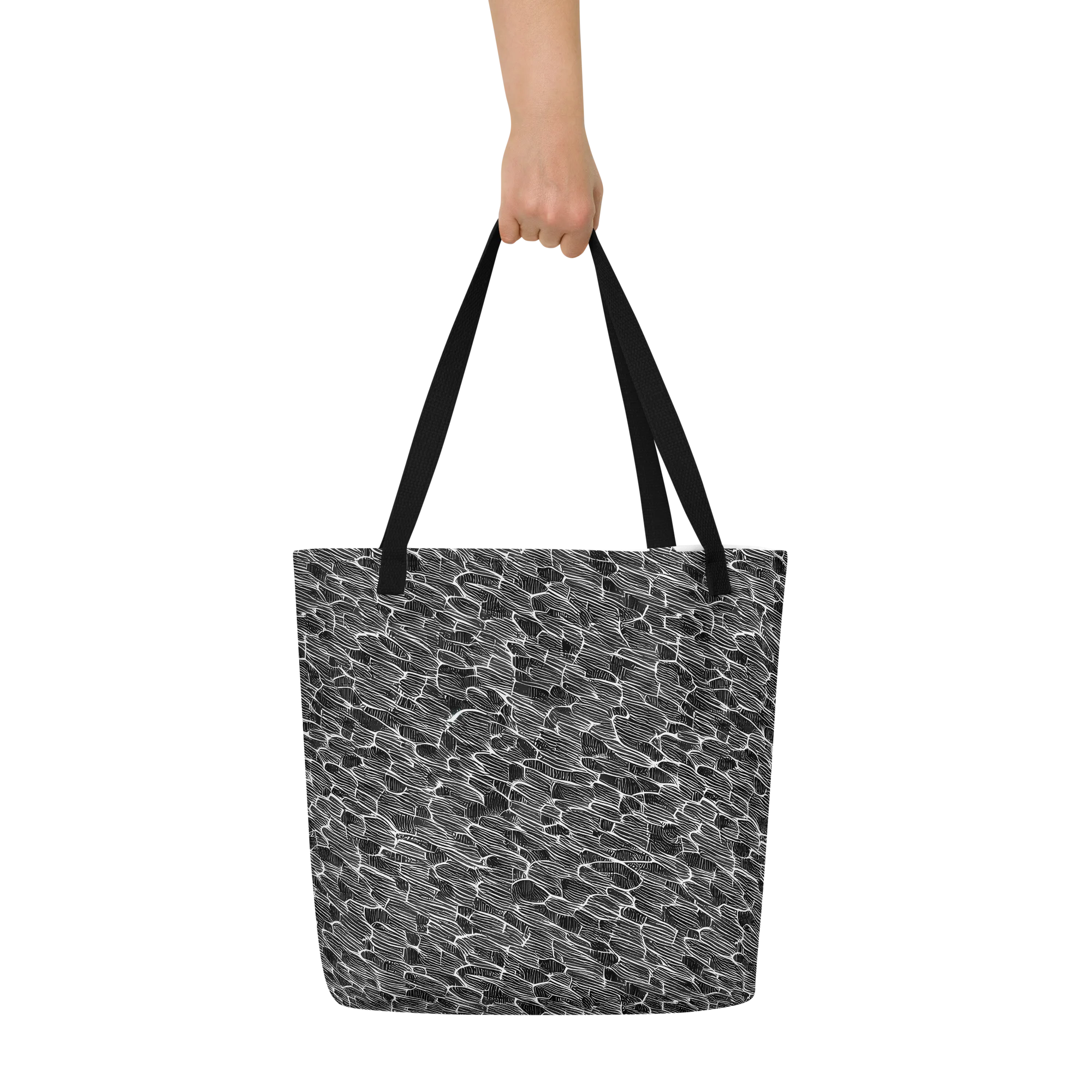 Noir Drift on Large Tote Bag W/ Pocket — Front