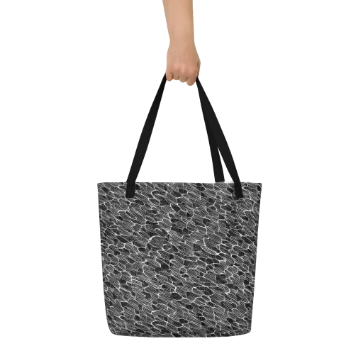 Noir Drift on a Large Tote Bag W/ Pocket