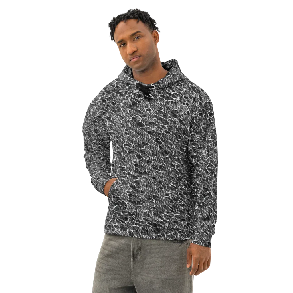 Noir Drift on Cotton Hoodie — Left Front
