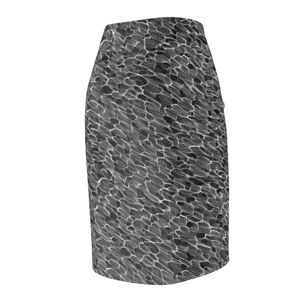 Noir Drift on Pencil Skirt — Back Side