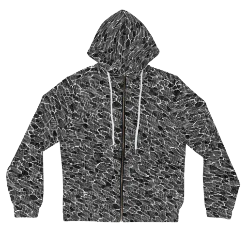 Noir Drift on a Women's Full-Zip Hoodie